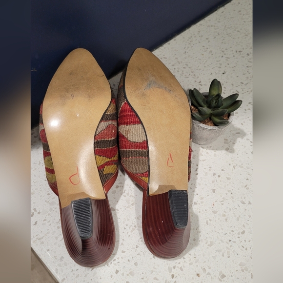 Kilim Wool Colorful Southwest Patterned Women's Slip-On Mules Shoes | Size 8 - Picture 5 of 5